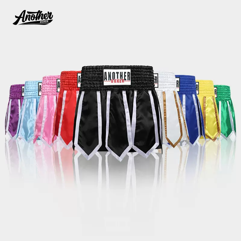 新品拳击裤飘带款泰拳短裤比赛训练踢拳散打裤子综合格斗搏击裤