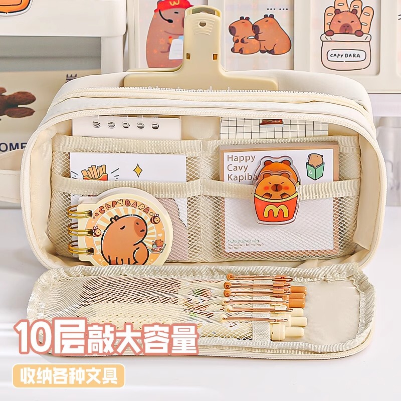 可拆卸痛包笔袋子母透明吧唧收纳简约多功能初中小学生文具铅笔盒|undefined