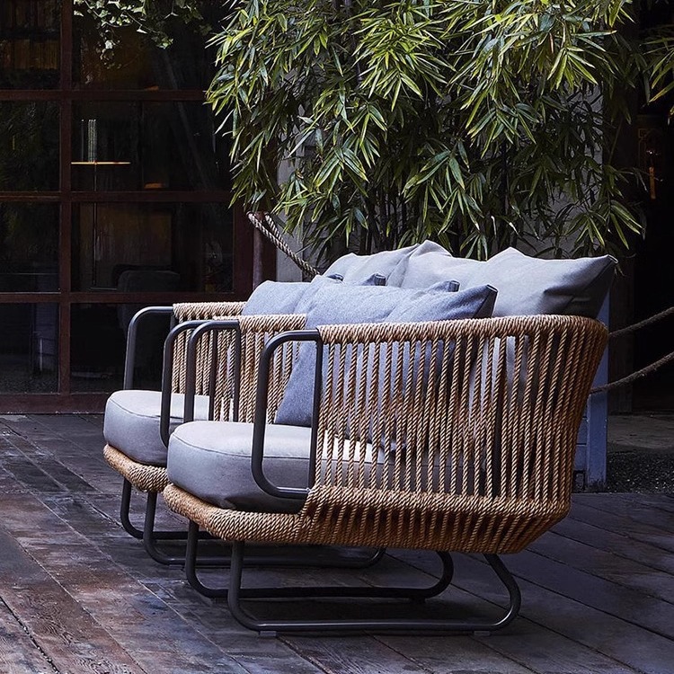 Sofá al aire libre, silla de caña, patio, protección solar, jardín, balcón, silla de ocio, sofá al aire libre, mesa de té, combinación impermeable