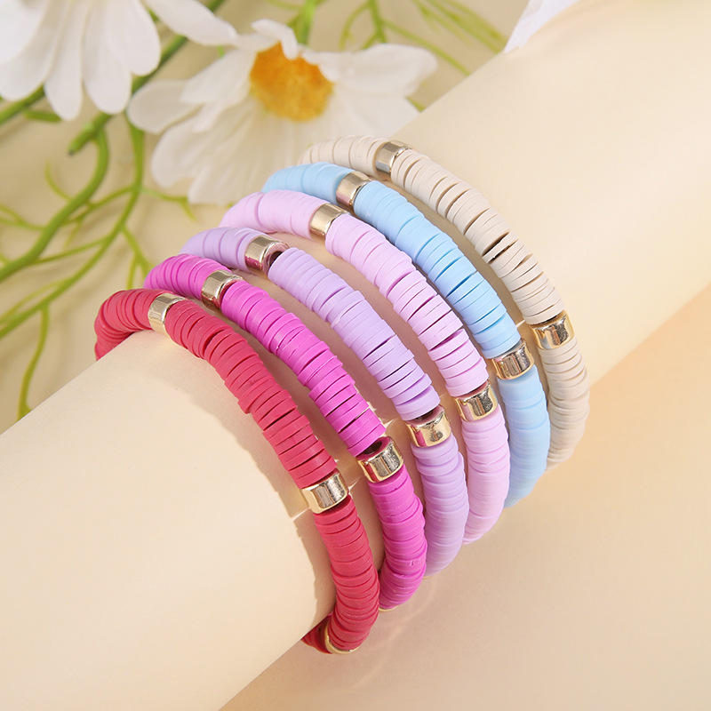 Simple Style Color Block Soft Clay Knitting Women's Bracelets 6 Pieces display picture 17