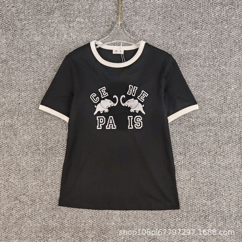 新しいCEファッションスリムルーズプルオーバー多用途レタープリント半袖Tシャツ|undefined