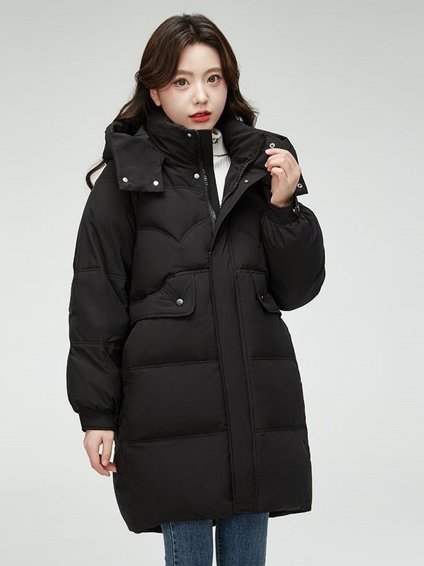 블랙 화이트 덕 다운 재킷