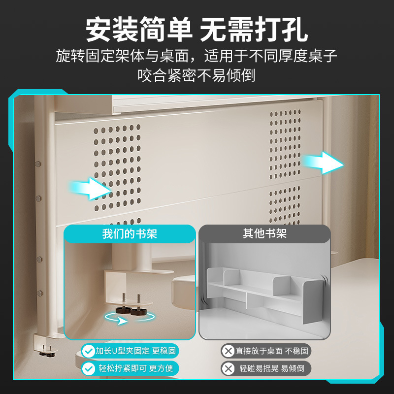 Tablero de agujero Escritorio de computadora Escritorio de mesa de deportes electrónicos de color nogal Dormitorio Escritorio para el hogar Estantería Escritorio integrado Escritorio