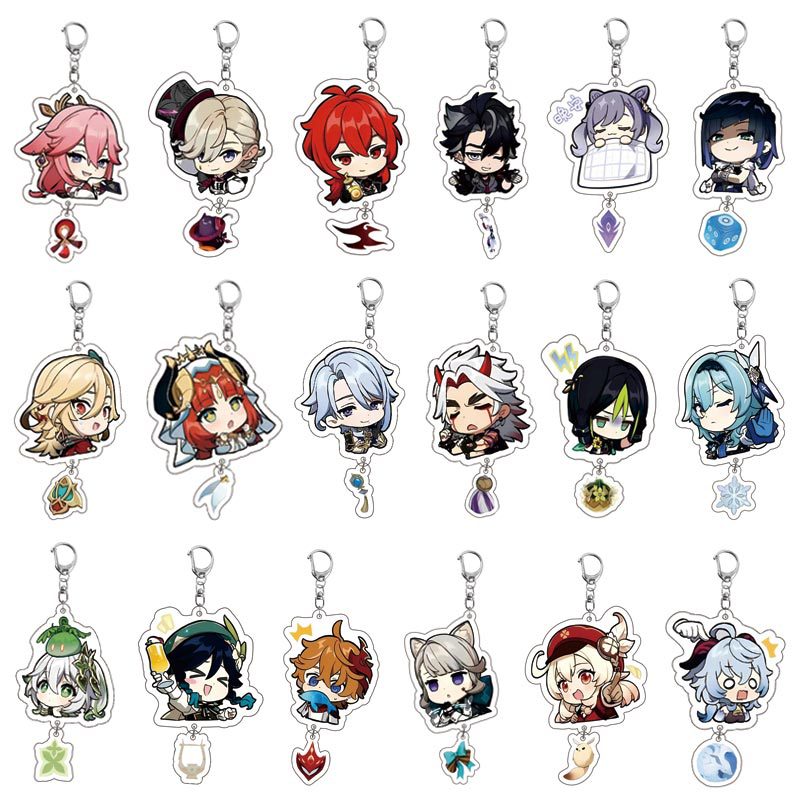[Slayer] Yuanshen Acrylic Keychain Traveler. Amber, Lisa, Wendy Animation Peripheral Pendant