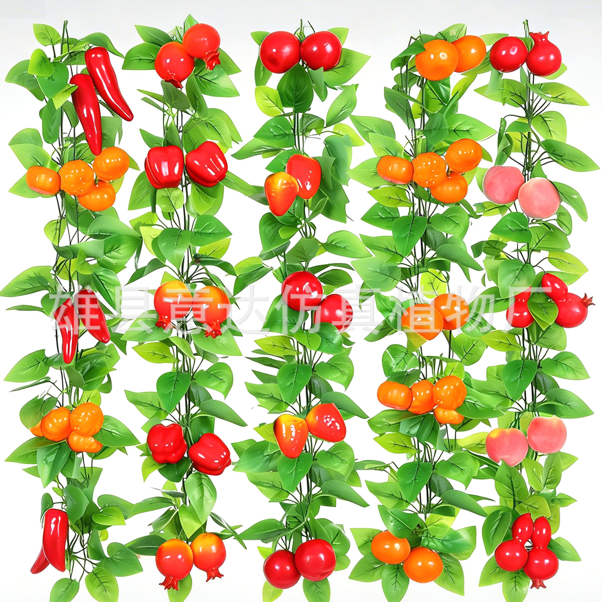 仿真水果藤条假花藤蔓葡萄叶吊顶农家乐装饰布置塑料花藤植物批发