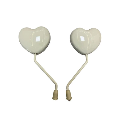 Motorcycle rearview mirror Vehicles, Suitable for Battery-Operated - 8mm-universal-screw-beige-love-heart