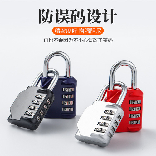 Wholesale Trolley Suitcase Metal Code Padlock Waterproof Bag Padlock Gym Code Lock Mechanical Padlock