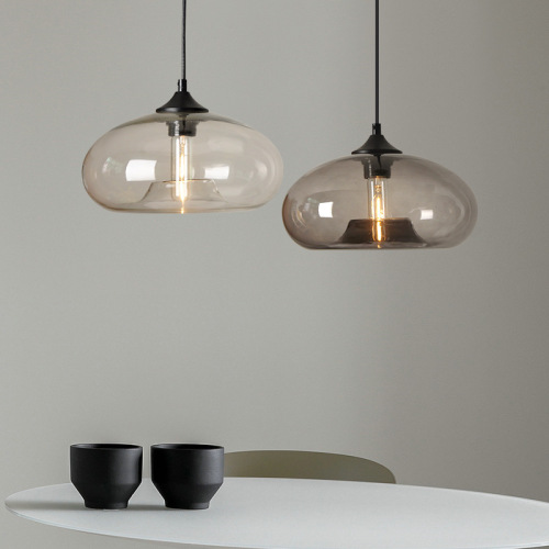 Circular Glass Pendant Wholesale Creative Personalized Color Glass Pendant Lamp Restaurant Modern Pendant Lamp Bar Pendant Bar Counter