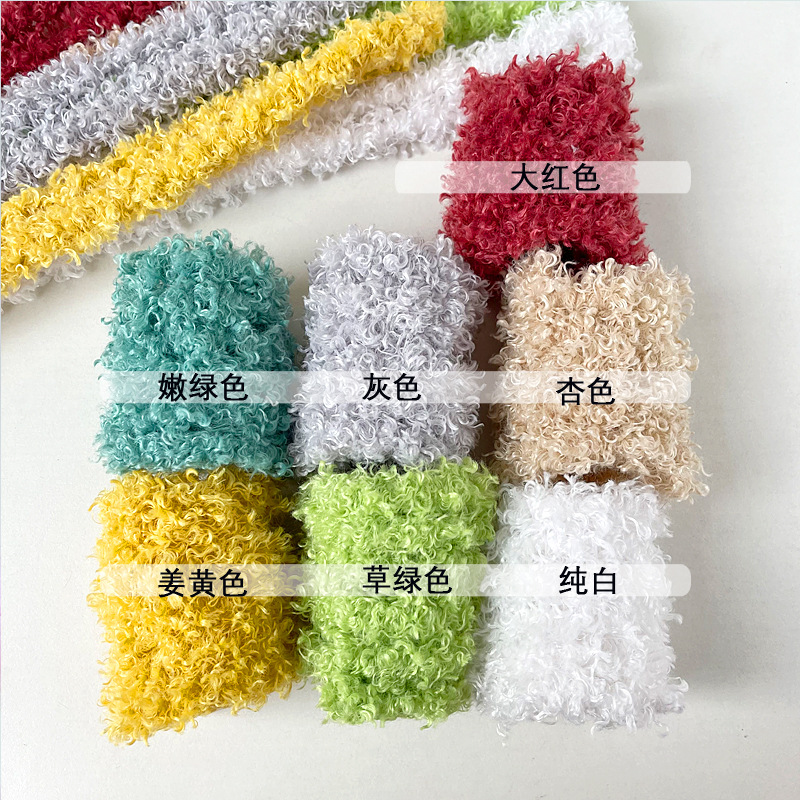 Varilla de torsión de pelo rizado suministro directo de fábrica de lana súper gruesa y súper densa de 20mm de felpa hecha a mano de bricolaje raíz de pelo de perro de leche pequeña al por mayor