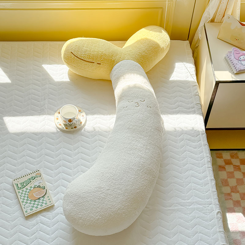 almohada de brotes de frijoles suaves, almohada de brazo larga, almohada de cama para niñas, almohada de cama lateral para niños, almohada desmontable y lavable