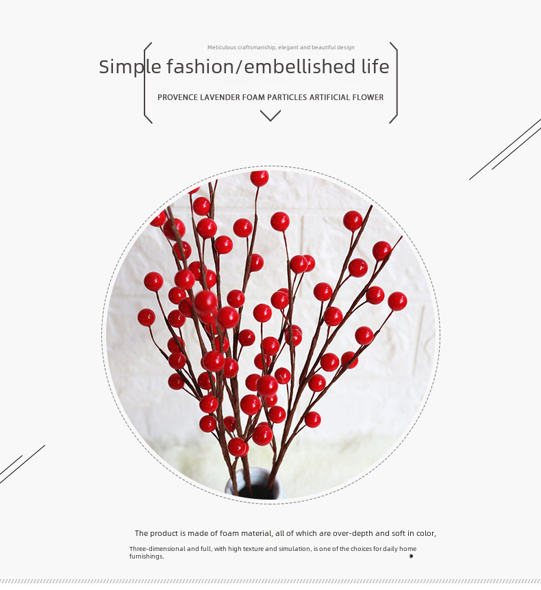 Artificial Berry Branch For Home Decoration And Wedding Ornaments_voghion.com