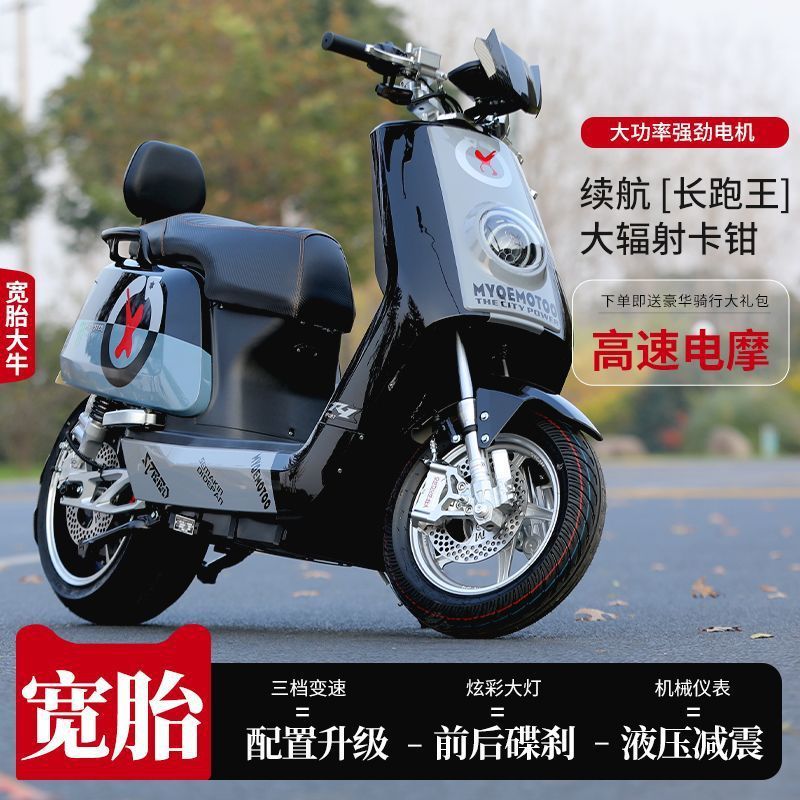 新しい大型ダブルスイングアーム 14inch 大型ワイドタイヤ大人のテイクアウトハイパワー男性と女性のペダル高速電動バイク長距離ランニングキング|undefined