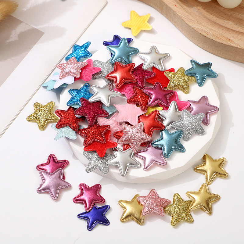 초음파 엠보싱 2.5cm 골드 파우더 오각형 diy 수제 머리핀 헤어 액세서리 의류 액세서리 제조 업체 도매 액세서리