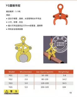 J8Od Round Steel Rigging Clamp Hoist Yg Clamp Round Steel Ton Electric Pole Clamp Lifting Clamp Ton 2 Round Tube 1 Open G3