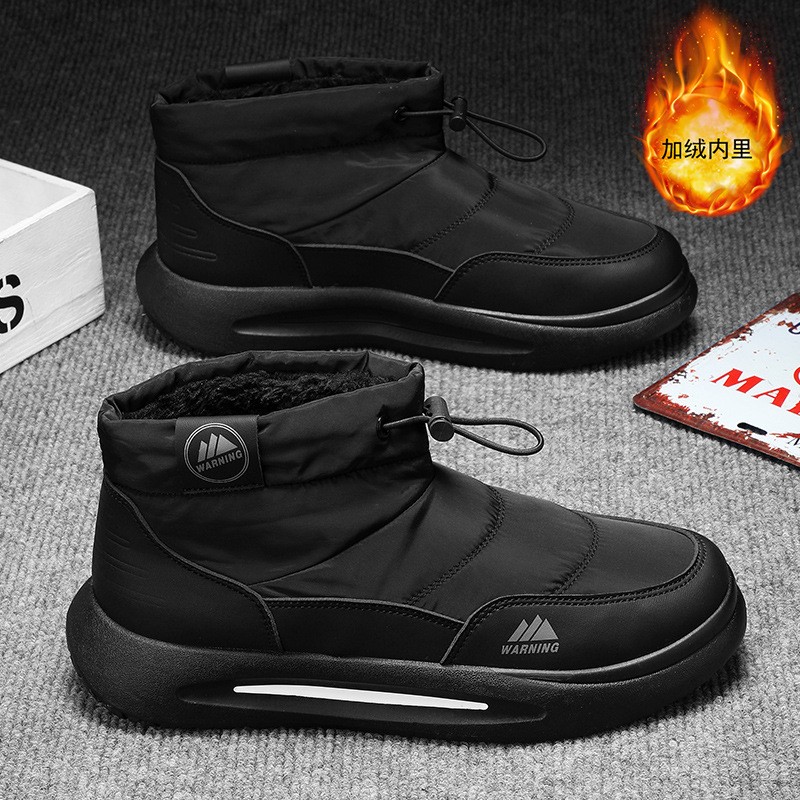 Botas de nieve para hombre 2024 invierno más terciopelo cálido noreste zapatos de algodón alto impermeable antideslizante abajo zapatos de pan para hombre