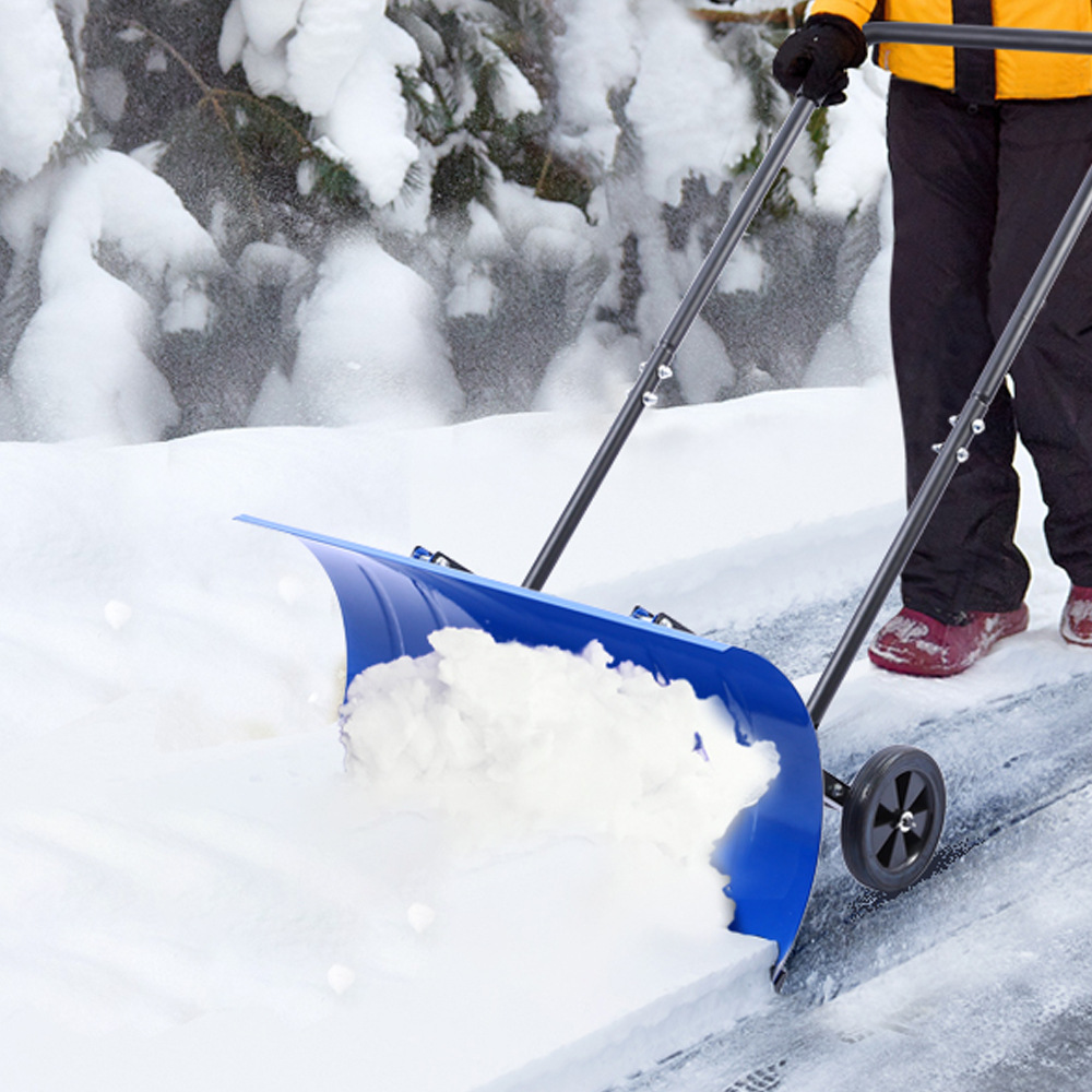 雪铲轮式推雪铲市政环卫小区物业手动除雪工具