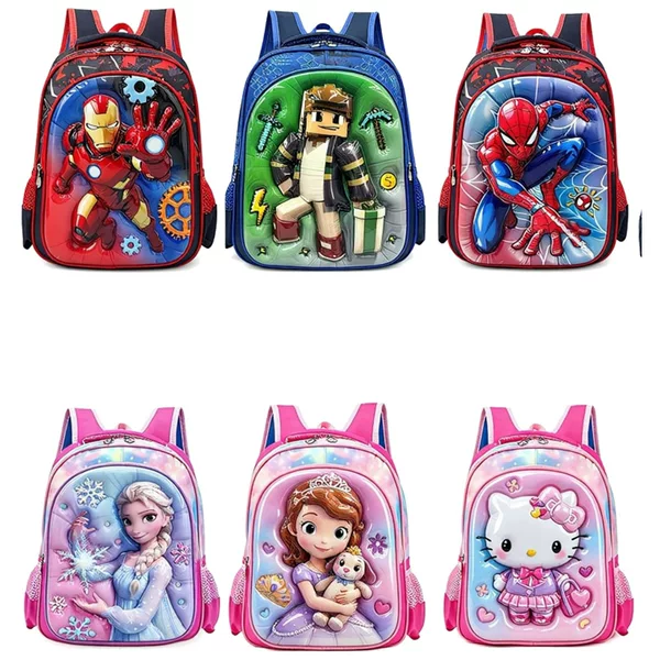 Cross-border school bag, 2026 edition, for children, 14-inch 3D hard-shell backpack, Spider-Man design, suitable for ages 6-11
