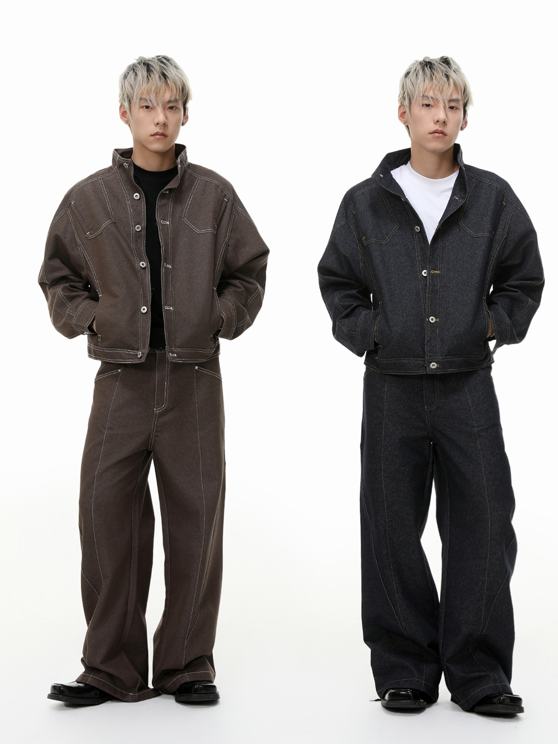 MTLCLOTHES Hombres| Lao Qianfeng traje con la línea coreana de alto nivel de diseño de chaqueta de vaquín de acero