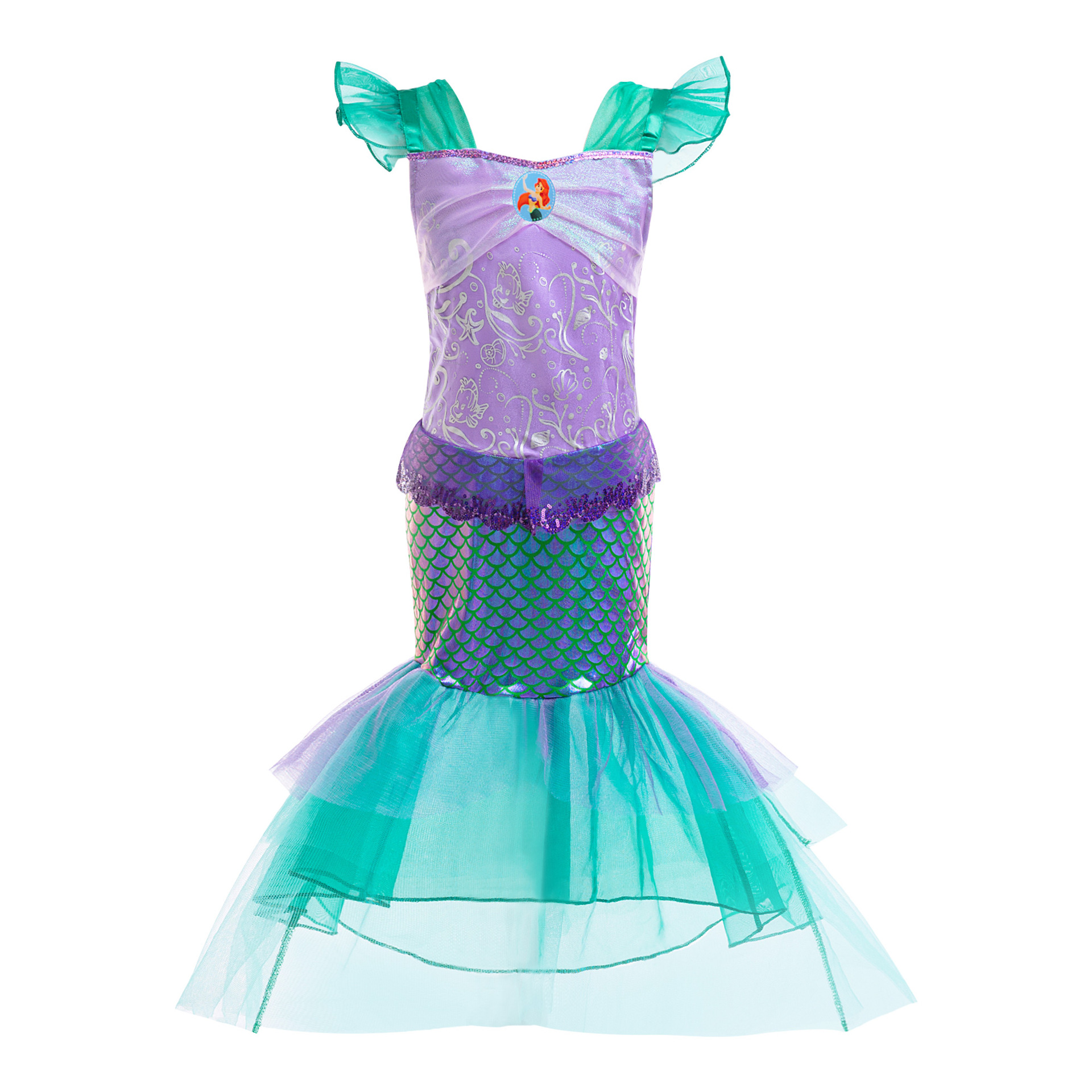 Sirena Ariel vestido de princesa sirena Ji vestido de cola de pez vestido de lentejuelas para niños vestido de fiesta COS