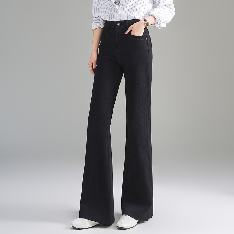 Big Brand Bootcut Jeans for Women in Autum 2025 New Style Slimming Look Horseshoe Pants for Small People, the Same Style of Flared Elastic Pants