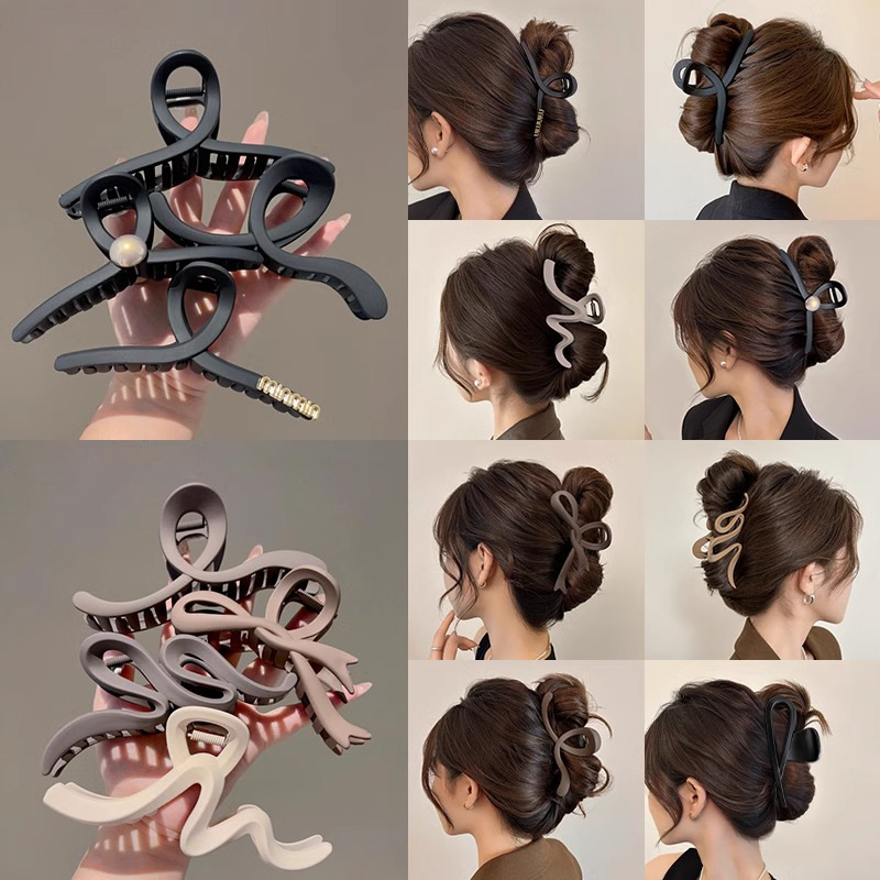 Clip de agarre para el cabello simple y grande, clip para el cabello de temperamento rojo neto para mujer, tocado, más cabello, horquilla, clip para tiburón en la parte posterior de la cabeza