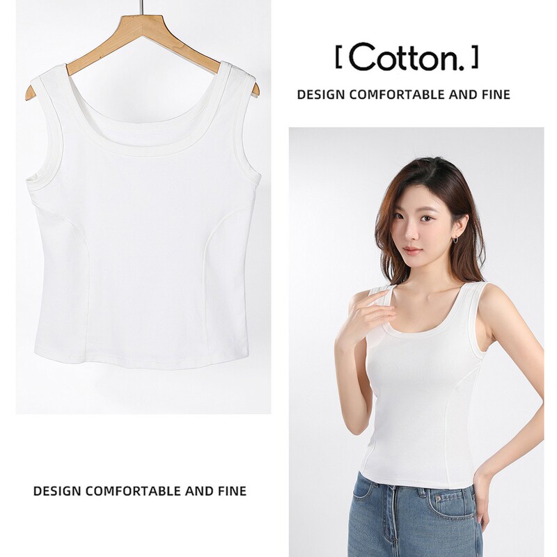 Women's Summer Tencel Camisole with a Cool Feel, Versatile, Slim-Fit, Flattering, with Built-In Chest Pads Women's Summer Tencel Camisole with a Cool Feel, Versatile, Slim-Fit, Flattering, with Built-In Chest Pads