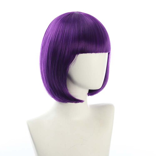 Cosplay nightclub performance bar female short hair pink beige white blue bobo wig with side bangs