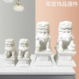 新中式工艺品家居摆饰办公室书靠书档房狮子树脂工艺品摆件批发