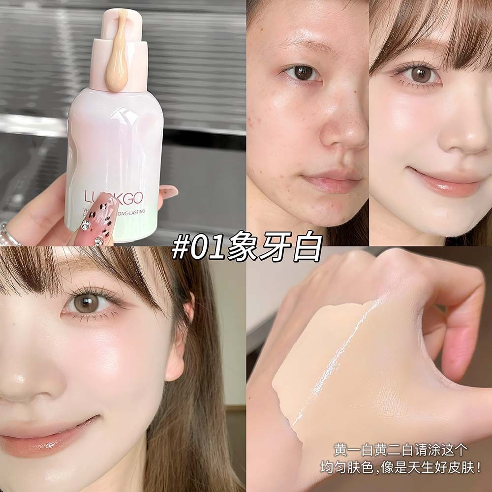 LUCKGO Velvet Mist Maquillaje Base Liquid Natural Clear Concealer Cream Maquillaje Base Liquid para estudiantes no es fácil de quitar