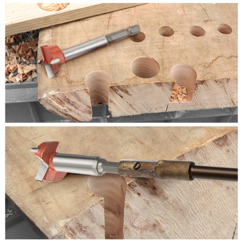 Hexagonal handle extended woodworking hole opener drill bit for drilling durable keyhole hinge 35 wooden boards 25 hole expander 30