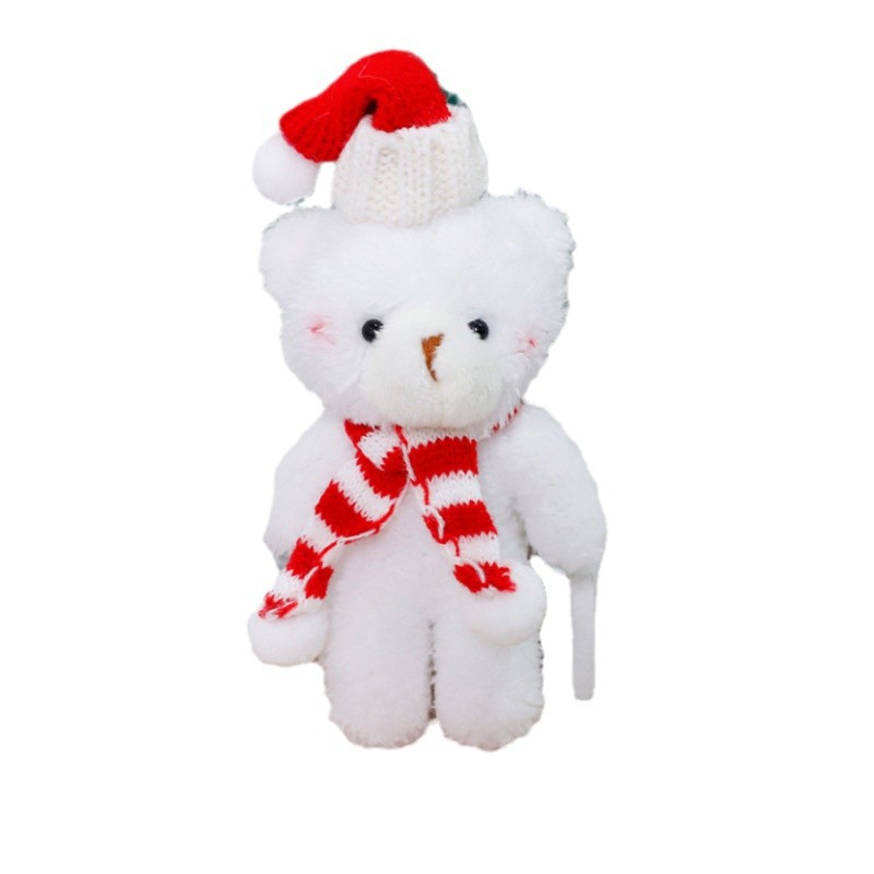 Navidad bib de peluche osos muñecos DIY hechos a mano materiales de embalaje ramo de flores de decoración de manzana de Nochebuena flores