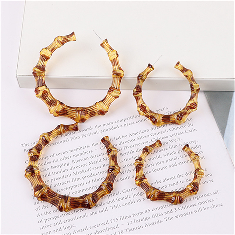 1 Pair Fashion Colorful Transparent Arylic Womenu0027S Hoop Earrings