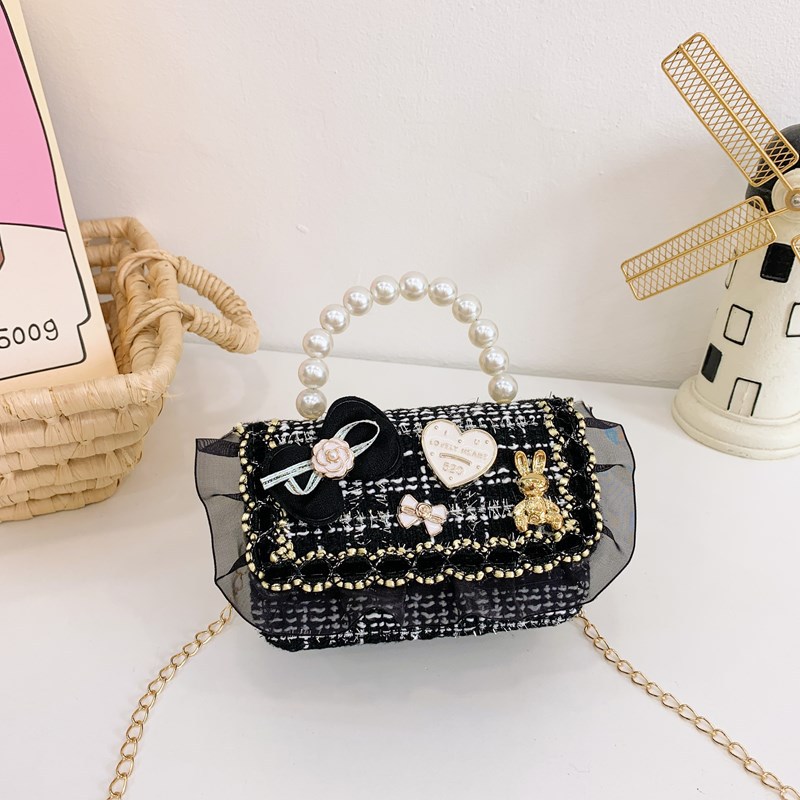 Bolso infantil, lindos arcos de perlas, bolso de mochila para niños, estilo coreano de moda, bolso de hombro para hombres y mujeres.