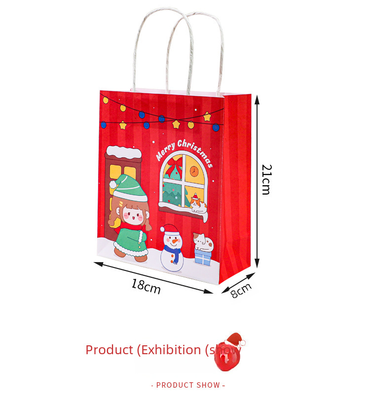 Christmas Gift Bag Snowman Elk Kraft Paper Bag Gift Packaging Bag Christmas Eve Cartoon Gift Bag_voghion.com