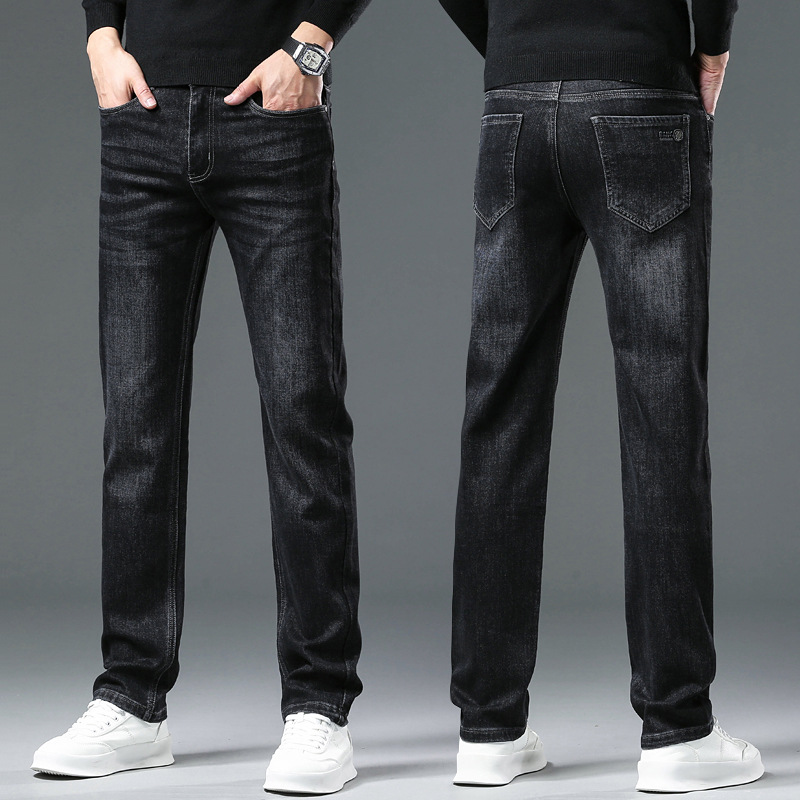 2023 Autumn/Winter High end Denim Men's Pants Durable Super Soft Double Core Yarn Elastic Loose Straight Barrel New_voghion.com