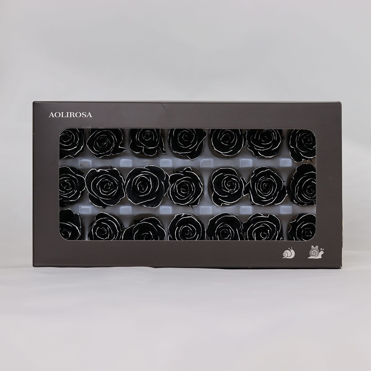 Grado una flor eterna pequeña fragancia Rosa fragancia serie de canciones Borde negro Rosa delineador de ojos flor seca floral caja de regalo de enseñanza ramo