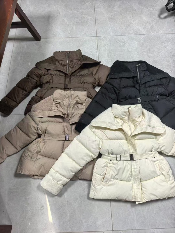 翻领羊羔毛羽绒棉服女加厚短款外套2025冬季新款棉衣收腰棉袄|undefined