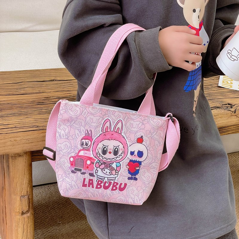 2024 새로운 LABUBU 올 매치 어린이 어깨 클래스 대용량 튜토리얼 가방 초등학생은 국경 어깨 가방