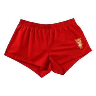 Benmingnian Arrow Pants Men's Pure Cotton Breathable Boxers Loose Large Size Sports Underwear Men's Big Red Four Corners