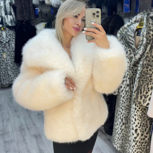 New Cross-border Autumn and Winter Imitation Fur Coat Women's Fluffy Soft Fox Fur Coat European and American Street Style Eco-friendly Fur