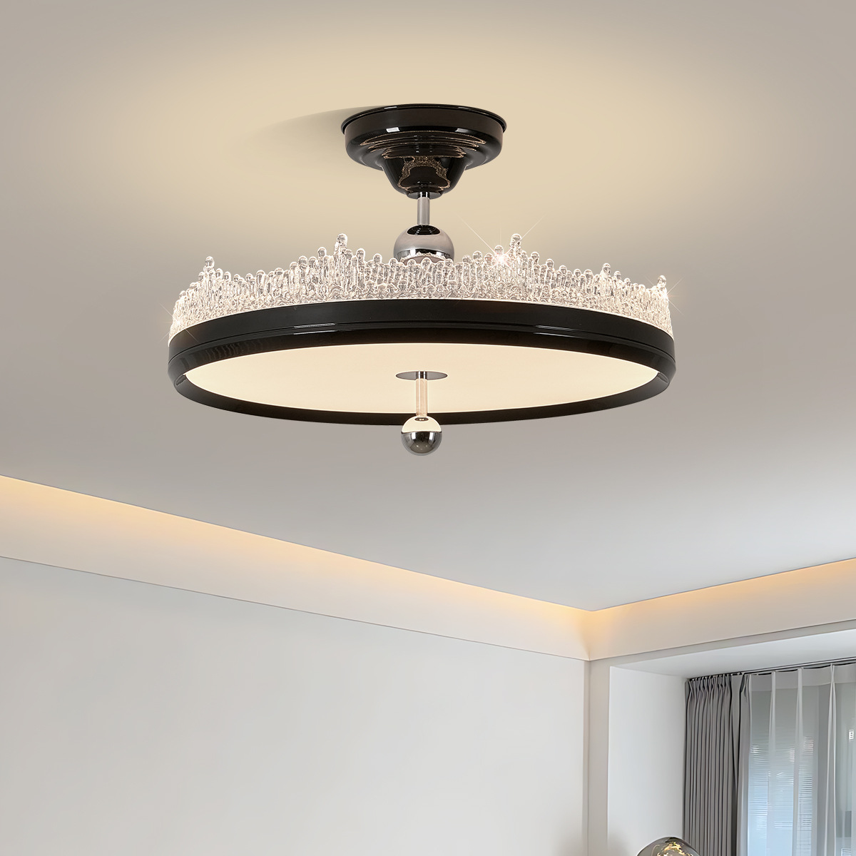 Medieval Feng goteo de agua dormitorio lámpara de techo 2026 nuevo color de madera brillante de espectro completo lámpara de estudio de ojos 293L