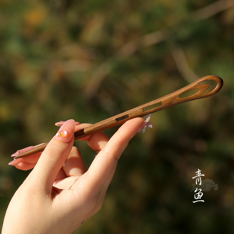 Xiangyun horquilla estilo antiguo simple diario de alto grado updo horquilla de madera nuevo estilo chino accesorios para el cabello palillos de ébano al por mayor