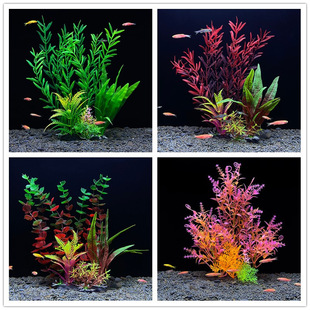 Aquarium Landscape Plastic Water Grass Fish Tank Decoration Simulation Fake Flowers and Plants Ornaments Ecological Tank Water Grass