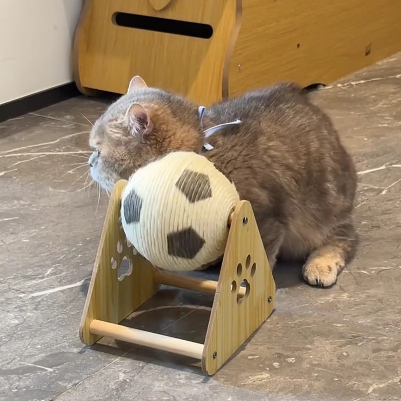 猫咪玩具猫抓板耐磨猫抓球猫咪猫爪板立式剑麻球猫抓板猫爬架一体|undefined