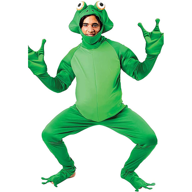 Halloween Cosplay Men Frog Prince Cosplay Novelty One-Piece Adult Animal Party Set