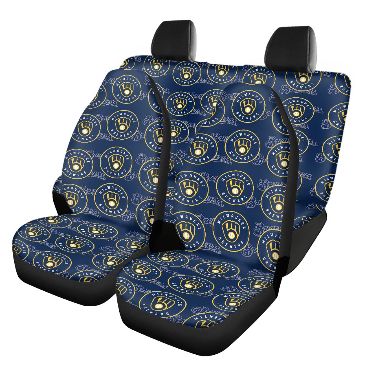 Cross-border MLB team-themed car seat covers, featuring the Milwaukee Brewers logo, for car seat protection