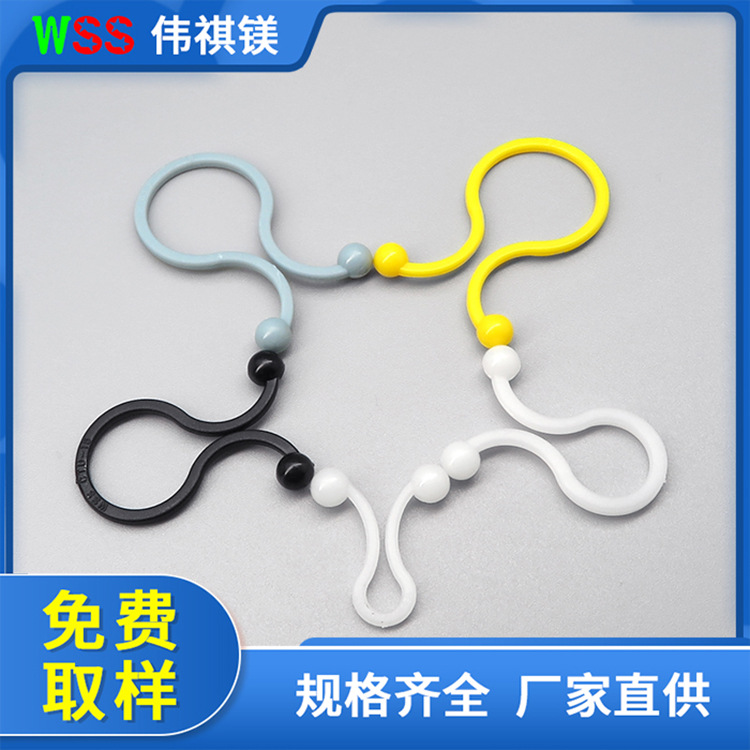 电线固定线卡线扣 尼龙扭线环L黑白色扣式扭线环