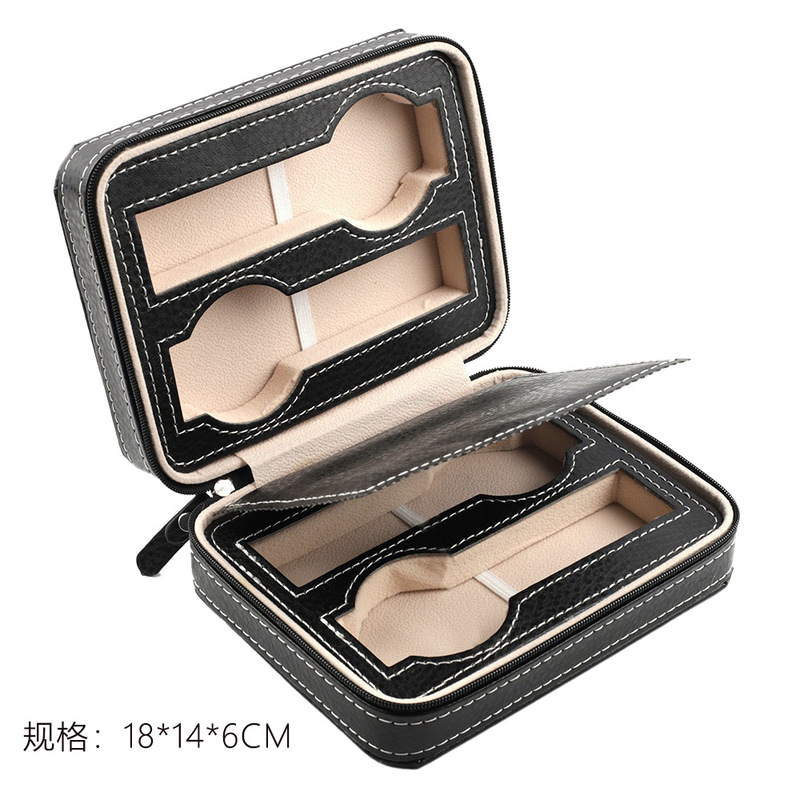 時計ボックス大容量ハイエンド pu レザードロップシッピングジッパー時計収納ボックスハイエンドマルチポジション卸売|undefined
