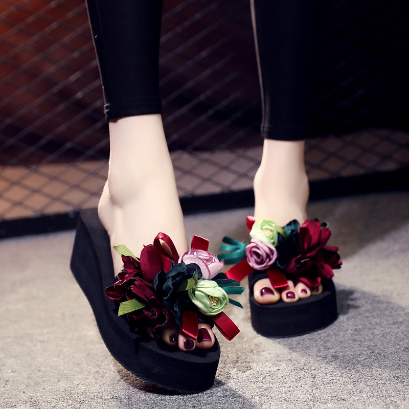 6cm 큰 새싹 빨간색 슬립온