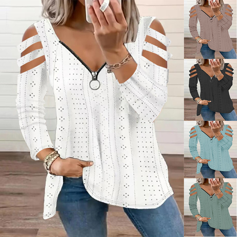 demi-season solid long-sleeve with zipper